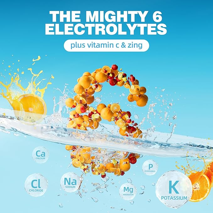 Electrolyte Powder Drink Mix - Rapid Hydration with 6 Minerals & Electrolytes, 30 Sticks, Sugar-Free Variety Packs of Lemon, Raspberry, Cherrypomegranate,Orange, Grape, for Workout & Energy Recovery