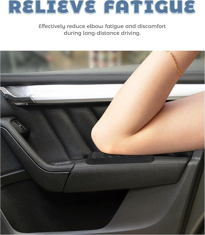2PCS Car Door Armrest Pad,Elbow Rest for Car,Car Accessories Automotive Center Console Knee Leg Elbow Cushion Pad,Used to Arm Support Relieves Elbow Fatigue,Suitable for Most Vehicles (Black)