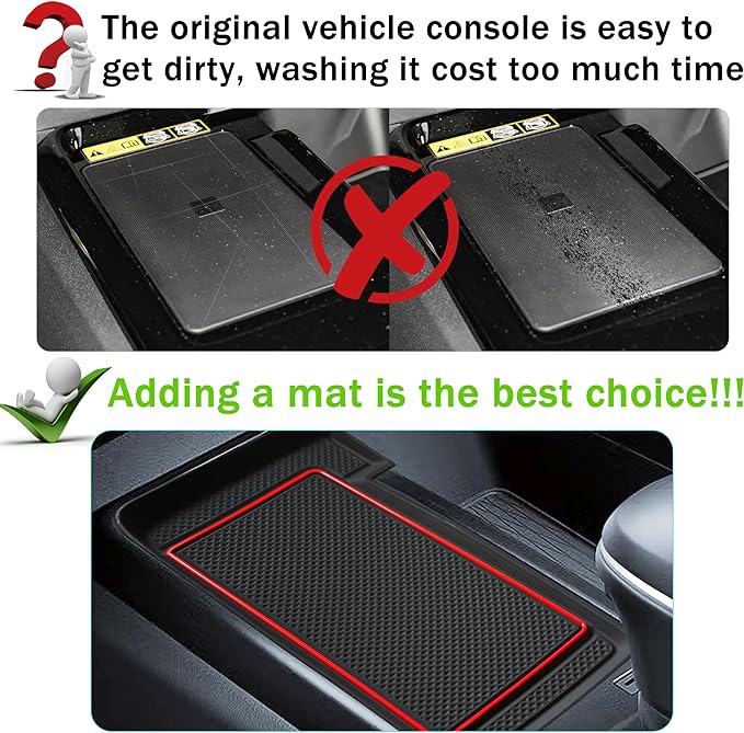 Wireless Charging Mat for 2025 2026 Toyota Camry Accessories Silicone Protective Pad Anti-Slip Center Console Phone Charger Pad Liners Anti-Scratch Heat Insulation Interior Decoration, Red