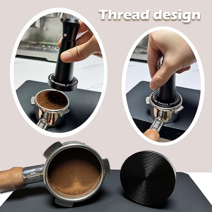 NEOUZA Coffee WDT Holder Tamper 2 in 1 Multifunctional Espresso Accessories Stand, Ripple Base, WDT Not Included (53mm Holder Black)