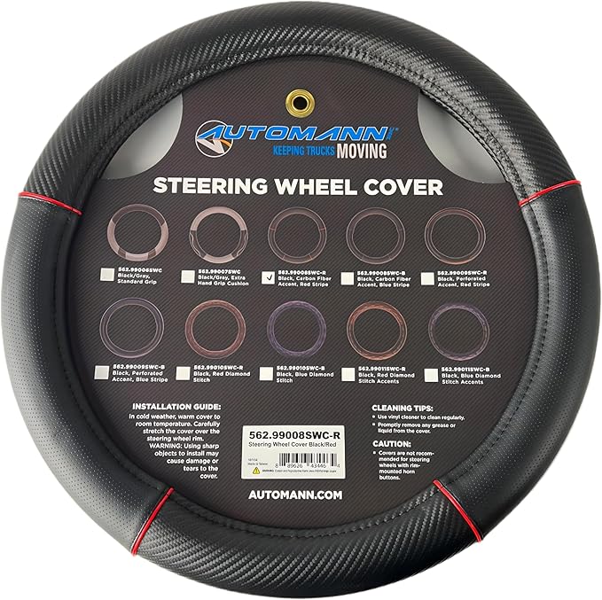 Automann 562.99008SWC-R Steering Wheel Cover Black/Red