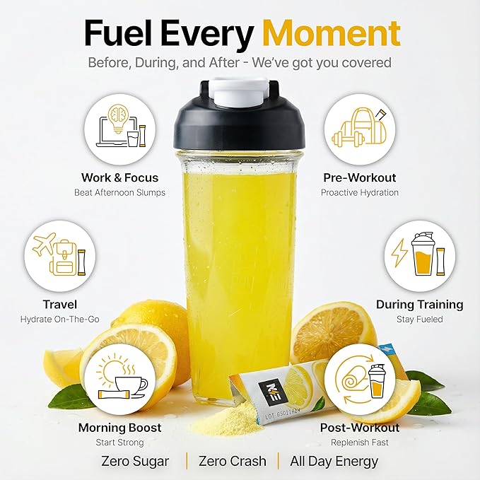 Engineered Nutrition Sugar-Free Electrolyte Powder Packets - Lemonade Flavor - Keto Hydration Packets w/Magnesium, Potassium & Sodium - Zero Calorie, Vegan, Non-GMO, Gluten-Free - 18 Single Servings