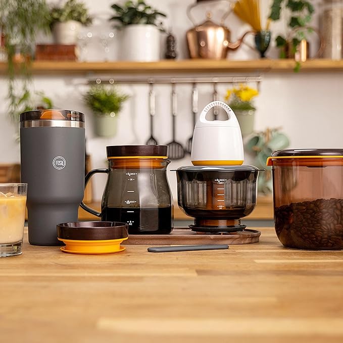 FOSA VacBrew The Ultimate Hot & Cold Brew Vacuum Coffee Maker - Brewing unit with a SUS Mug (3 Programs Timer Vacuum Pump included)