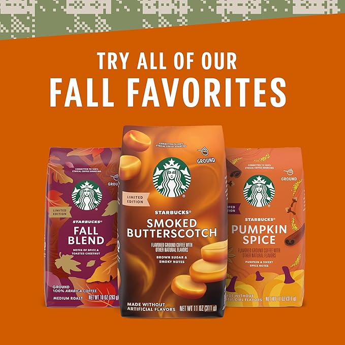 Starbucks Ground Coffee, Medium Roast Coffee, Fall Blend, 100% Arabica, Limited Edition, 6 Bags (10 Oz Each)