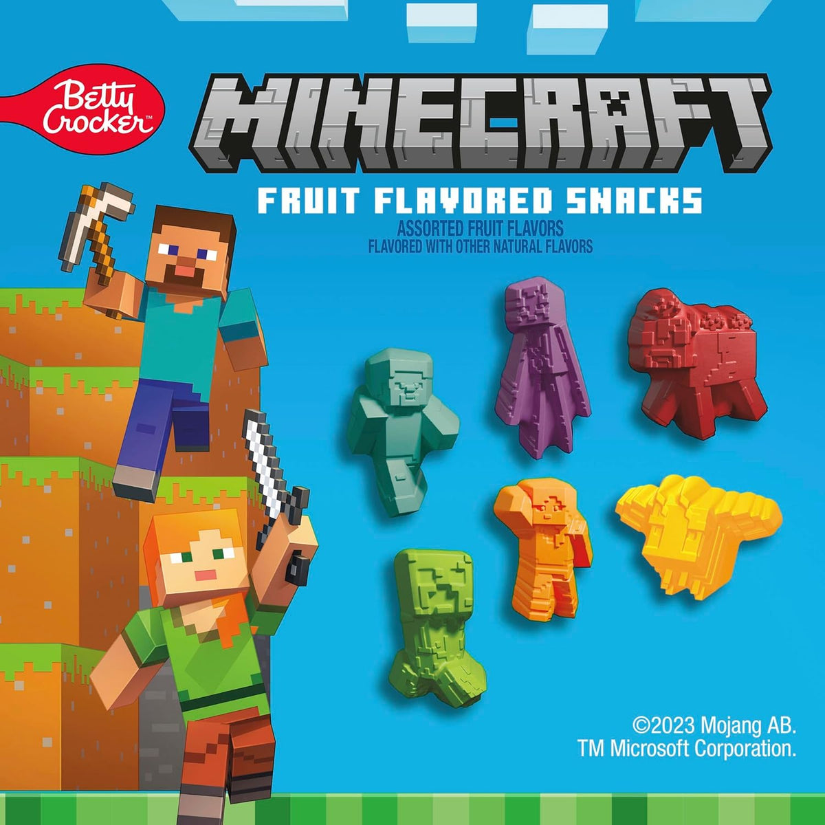 Minecraft Fruit Flavored Snacks, Fat Free and Gluten Free Snacks, 17.6 oz (22 Pouches)