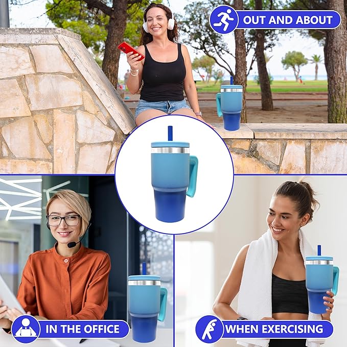 2PCS 20-OZ Insulated Water Bottle,Insulated Stainless Steel Tumbler,Reusable Cold Drink Thermos,BPA-Free, Double-Wall Stainless Steel Water Bottle (Royal Blues, 20, Fluid Ounces)