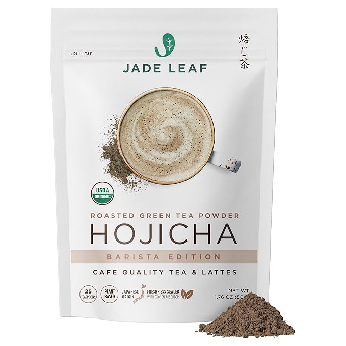 Jade Leaf Matcha Organic Japanese Hojicha Powder, Roasted Matcha Green Tea Powder - Barista Edition - Authentic Japanese Origin (1.76 Ounce Pouch)