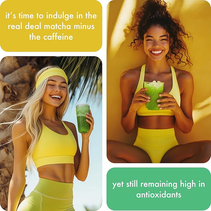 Caff Off Decaf Lemon Matcha Green Tea Powder From Japan – 3.52 oz / 100 g – Ceremonial Grade & Sugar-Free – No Fillers or Milk Powders – Naturally Decaffeinated Without Chemicals – Tested for Heavy Metals – First Harvest, Shade-Grown & Caffeine-Free Ma...