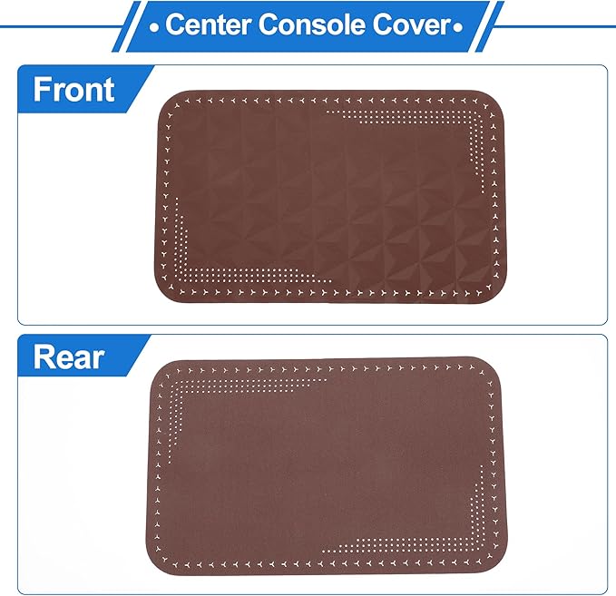 Car Center Console Cushion Pad 12.59"X7.67" Center Console Cover Armrest Seat Box Cover Faux Leather Wine Red