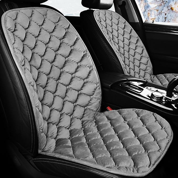 ESMING Driver and Passenger Car Seat Cushion for Full Back and Seat-Gray