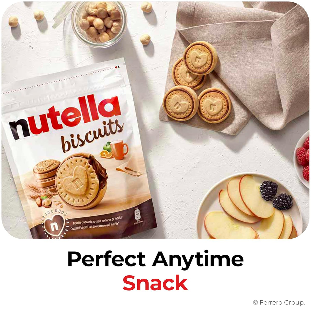 Nutella biscuits cookies filled with hazelnut spread, sweet snack pack, holiday christmas cookies, 9.7 oz