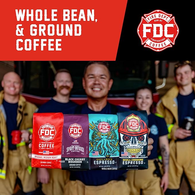 Fire Department Coffee - Gives Back to Firefighters - Cinnamon French Toast Ground Coffee - Roasted in the USA - Ground - Medium Roast - Veteran Owned -12 oz