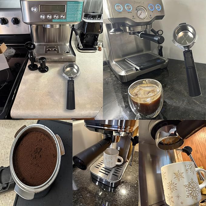 51mm 3-Ear Bottomless Portafilter with CASABREWS Espresso Machine CM5418, 3700Essential & 5418Pro(Filter Basket Included)