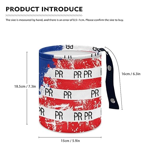 Car Trash Can with Hanging for Back Seat, Car Accessories for Women Men Automotive Garbage Cans Vehicle Trash Can for Truck SUVPuerto Rico Flag