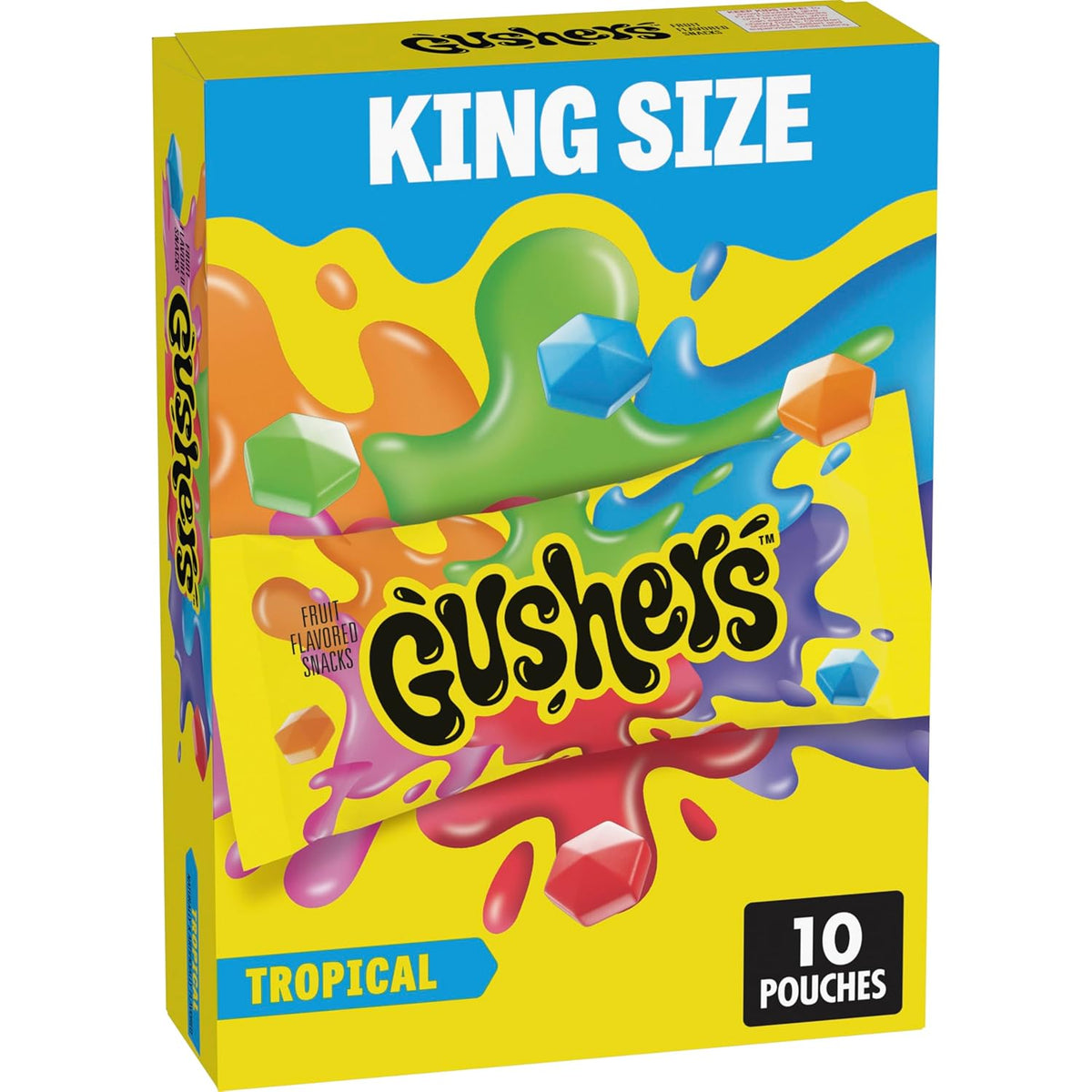 Gushers Fruit Flavored Snacks, Blueberry Grape, Sour Blue Raspberry, 20 Pouches, Family Pack, 16 oz
