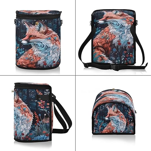 MNSRUU Car Trash Can with Lid, Beautiful Fox Car Trash Bag Hanging Organizers and Storage for Front Back Seat, Leak-Proof Trash Bin