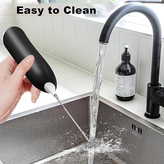 Milk Frother Rechargeable, Handheld Milk Frother, Electric Whisk Beater Foam Maker,USB Rechargeable Frother,Mini Drink Mixer and Coffee Blender Frother for Cappuccino,Frappe,Matcha,Hot Chocolate,Egg
