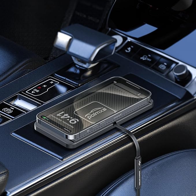 POLMXS Wirpad Wireless Charger Car Charging pad POLC 15W Fast Wireless Phone Charger Cell Phone Cordless Charging mat Compatible with iPhone 12/13/14/15 Series& Samsung Galaxy S21/S22/S23/24 (C1Y)