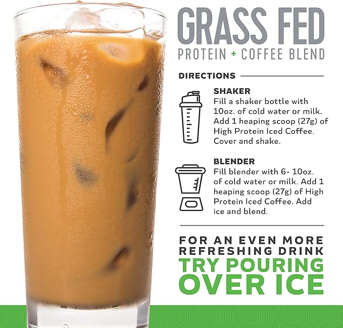 Iced Coffee, High Protein Coffee Keto Friendly, 18g of Protein, 2g Carbs, Natural Ingredients (18 Servings, Vanilla Latte)