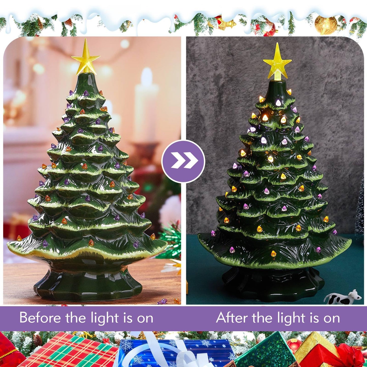 Boao Ceramic Christmas Tree Bulbs - 100 Pieces, 3.8 mm Diameter, Purple and Orange, Model MA-Boao-5133, Plastic