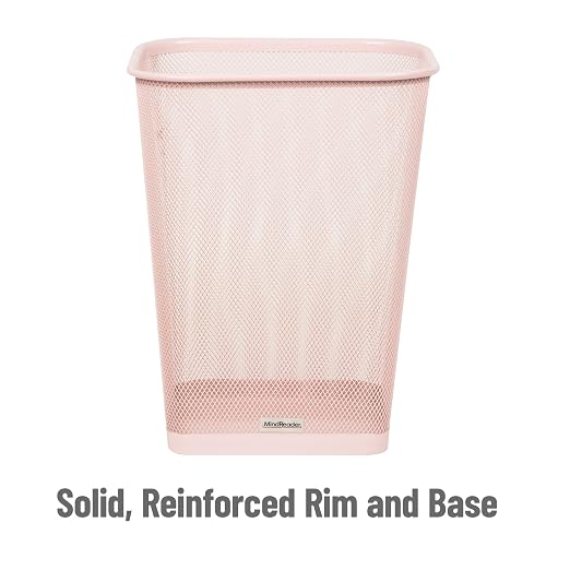 Mind Reader Mesh Trash Can, Pink, 5 Gallon, Set of 2 | Mesh Design