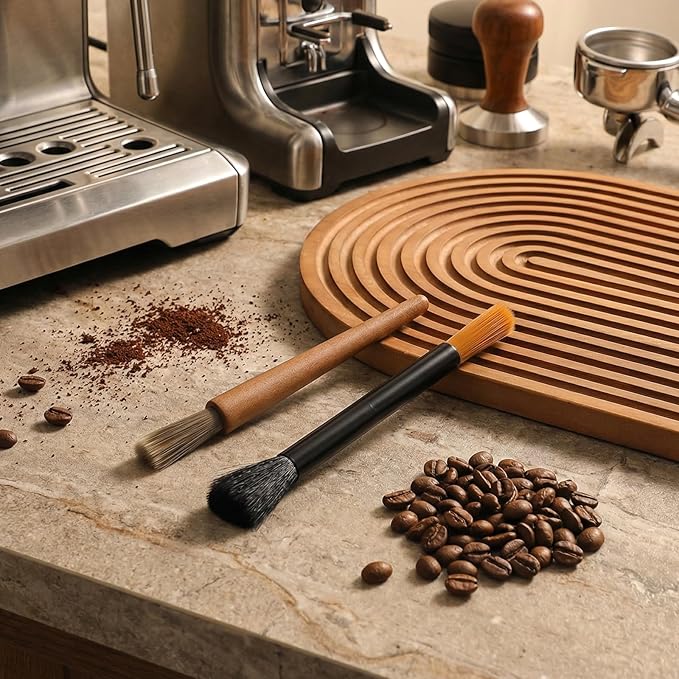 2 Pack Coffee Grinder Cleaning Brush Dusting Espresso Brush Accessories Cleaner Barista Brush Machine Cleaning Brush for Bean Grain Kitchen Home