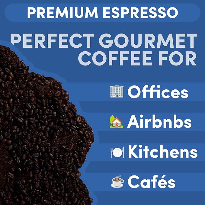 Espresso Ground Coffee | Dark Roast Espresso | Bold & Smooth Fine Ground Coffee for Espresso Machines | Low Acid, Specialty Grade | 12 oz