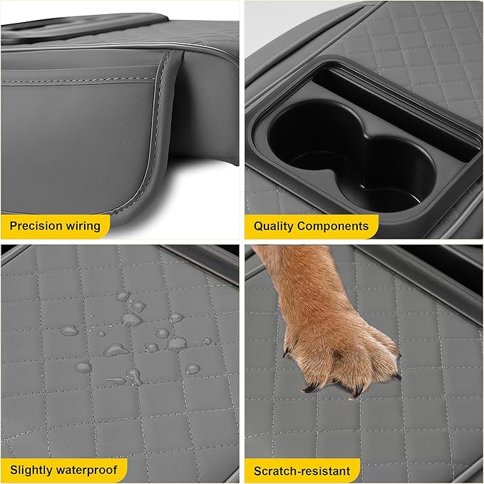 Center Console Cover for Chevrolet/Chevy Trailblazer Waterproof Armrest Cover with Plus Comfort Lift Design,Anti-Scratch Auto Armrest Pad Accessory （Grey