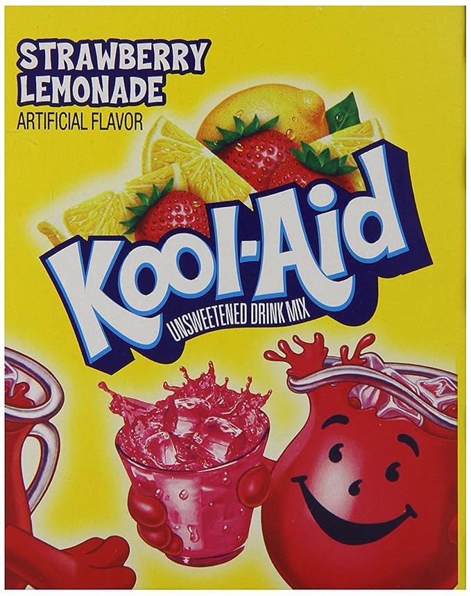 Kool-Aid Unsweetened Caffeine Free Strawberry Lemonade Zero Calories Powdered Drink Mix 192 Count Pitcher Packets