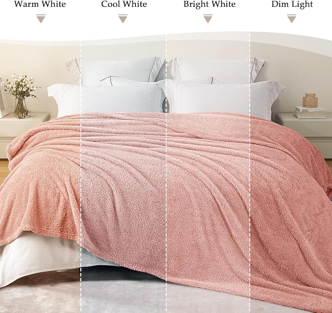 Exclusivo Mezcla Fleece Twin Size Bed Blanket, Ultra Soft, Lightweight and Fuzzy Dusty Pink Blanket for Women, Home Decor, 60x80 Inches