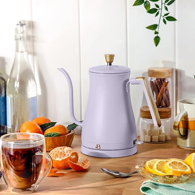 1-Liter Electric Gooseneck Kettle, 1200W Fast Heating Pour Over Coffee and Tea Kettle with Precise Spout (Lavender)