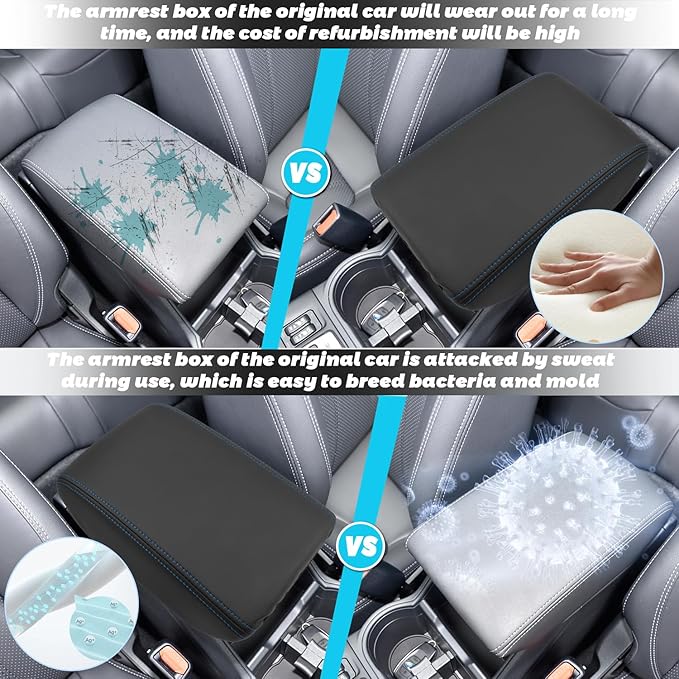 SHAOHAO for 2025 Subaru Forester Center Console Cover for 2025 Subaru Forester Accessories (Base/Premium/Sport/Limited/Touring) Car Armrest Cover Anti-Scratch Middle Lid Leather Cover