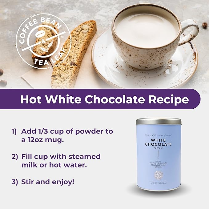 The Coffee Bean & Tea Leaf Coffee, Latte, and Drink Powder Mix, White Chocolate, 22oz. Tin
