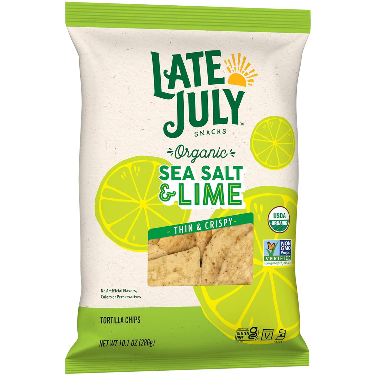 Late July Sea Salt & Lime Organic Tortilla Chips, 10.1 Oz Bag