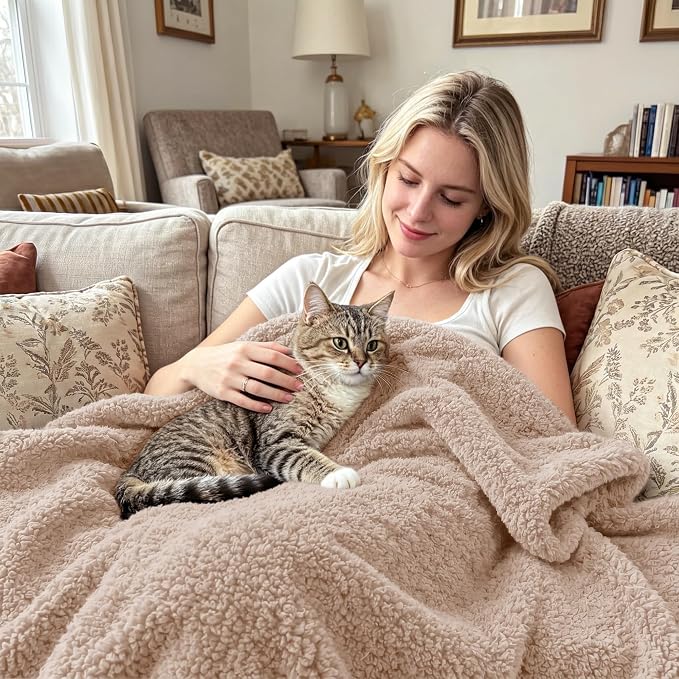 Exclusivo Mezcla Fleece King Size Bed Blanket, Ultra Soft, Lightweight and Fuzzy Camel Blanket for Women, Home Decor, 90x104 Inches