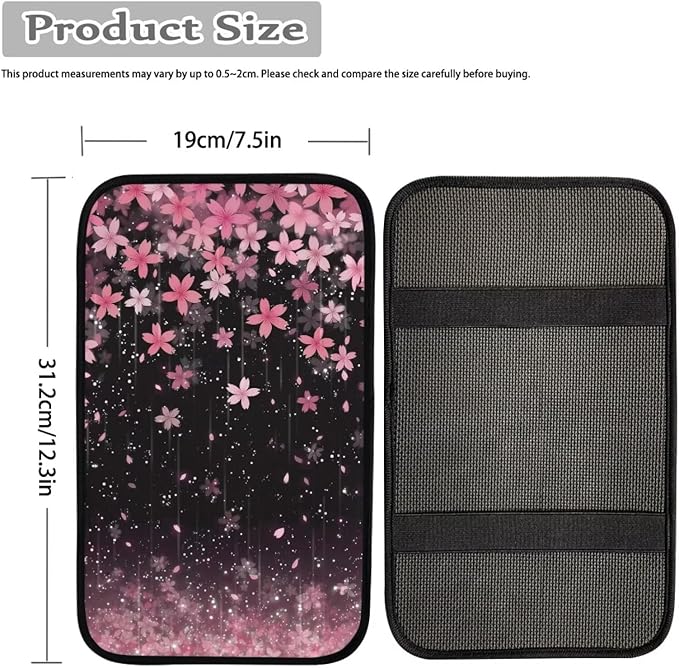 Flowering Cherry Print Universal Center Console Cover Armrest Cover for Car SUV,Fashion Car Arm Rest Cover Pad for Women