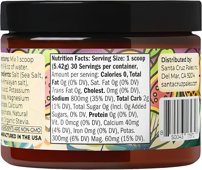 Santa Cruz Paleo Electrolyte Powder, P.O.G. Flavor (Passionfruit Orange Guava), Sugar Free Hydration Mix with Himalayan Pink & Sea Salt, Magnesium, Potassium, Stevia, 30 Servings