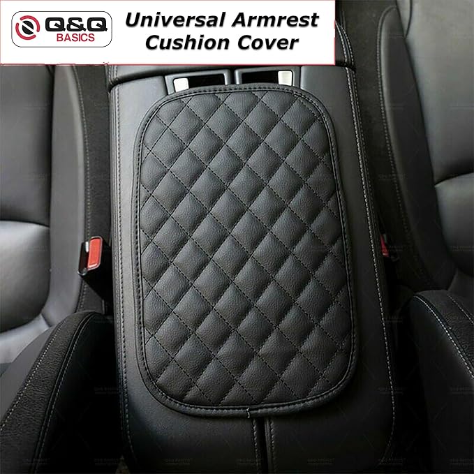 Q&Q Basics Universal Car Center Console Cover: Upgrade Your Ride with Our Sleek PU Leather Middle Console Cover Pad Protector. Durable, and Easy to Install Car Armrest Cover Armrest Cushion Cover.