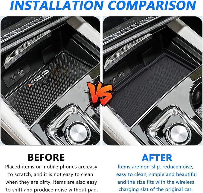 Center Console Wireless Charging Mat for Buick Envision 2024 2025, Console Charger Silicone Protective Non-Slip Pad Anti-Dust Liner Waterproof Mat for Buick Envision Accessories
