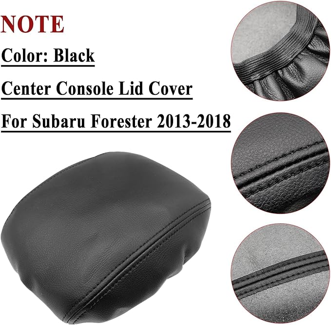 NLQR Console Console Lid Cover Protector Pad Cushion with Elastic Strap Black Compatible with Subaru Forester 2013 2014 2015 2016 2017 2018