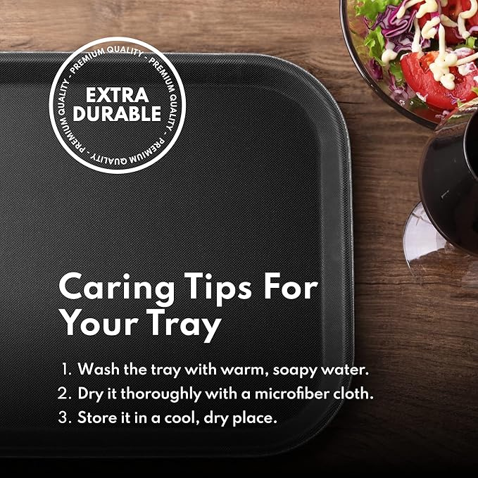 New Star Foodservice Restaurant Grade Non-Slip Tray, Plastic, Rubber Lined, Rectangular (Brown, 16-Inch x 22-Inch)