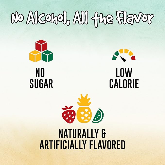 SINGLES TO GO! Margaritaville Water Drink Mix, Variety Pack, Includes 4 Flavors: Caribbean Fruit Punch, Pina Colada, Strawberry Daiquiri, And Margarita,1 Box (40 Single Servings)