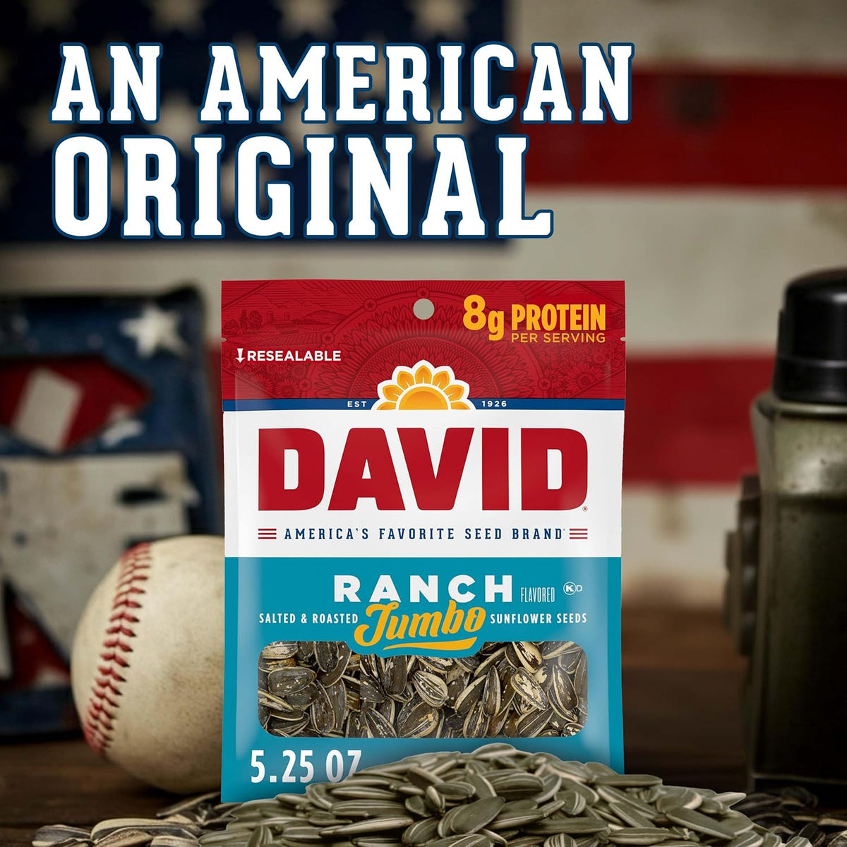 DAVID Jumbo Sunflower Seeds, Ranch Flavor, 5.25 oz.