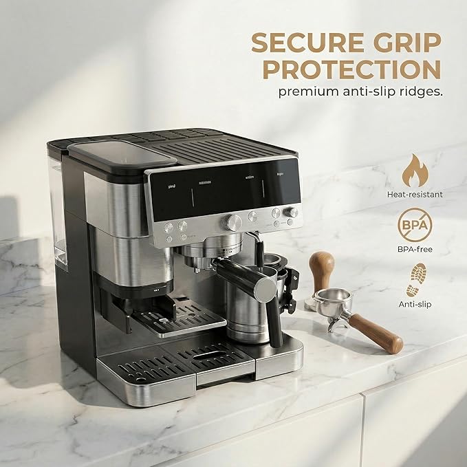 Top Mat for Ninja Luxe ES601 ES701, Silicone Coffee Machine Mat Heat Resistant Non-Slip, Espresso Machine Top Protector from Scratches, Easy Clean Coffee Maker Mat for Countertops