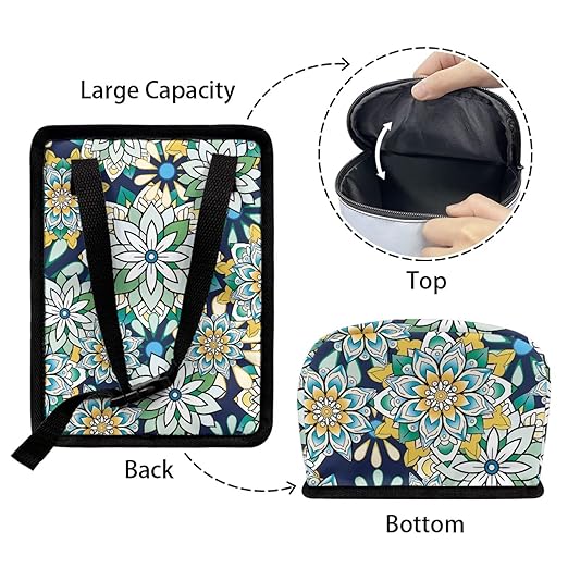 Mandala Floral Car Trash Can Easy to Install Car Trash Bag Hanging Lightweight Car Garbage Cans Interior Accessories for Most Cars SUV Truck Sedan