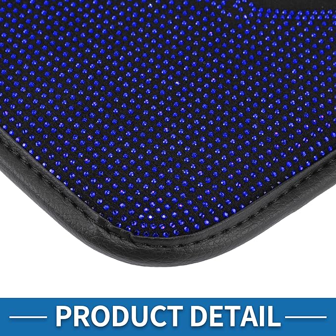 Car Armrest Cushion Pad Non-slip 12.20"x8.66" Suede Blue,Black Center Console Lid