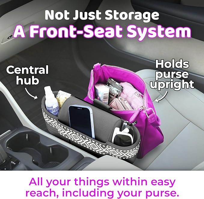 Car Koala Original Front Seat Organizer for the Seat Gap – Built-In Purse Holder, Fits Most Vehicles & Keeps Essentials in Reach