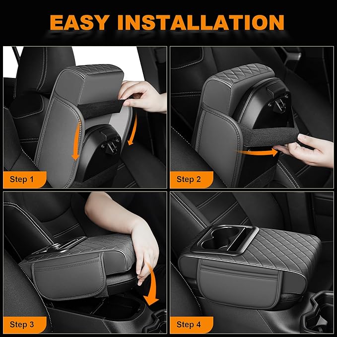 Car Armrest Cover Fit for Mazda Mazda 3 Upgrade Memory Foam Console Protector with Cup Holders and 2 Storage Pockets (Gray)