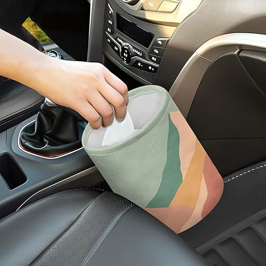 Car Trash Can with Hanging for Back Seat, Car Accessories for Women Men Automotive Garbage Cans Vehicle Trash Can for Truck SUVMountain