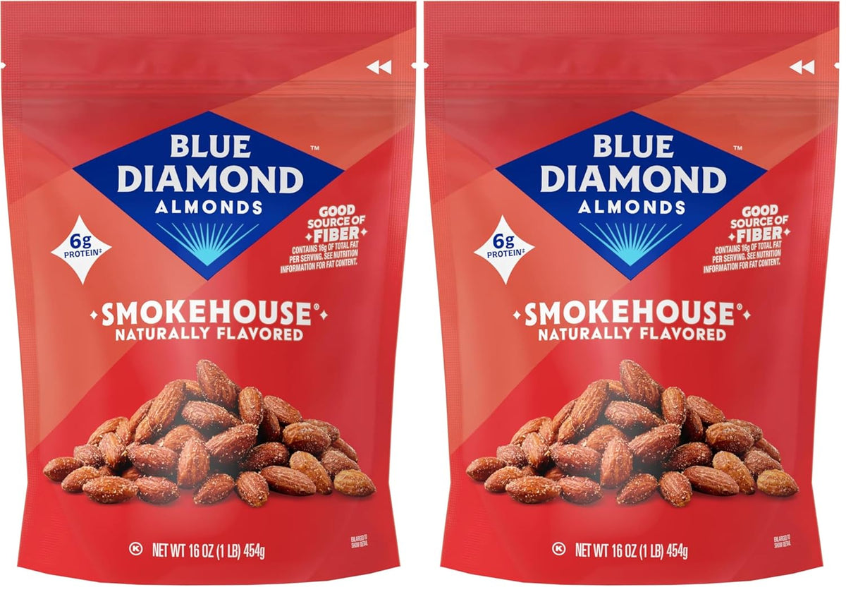 Blue Diamond Almonds Low Sodium Lightly Salted Snack Nuts, 16 Oz Resealable Bag (Pack of 1)